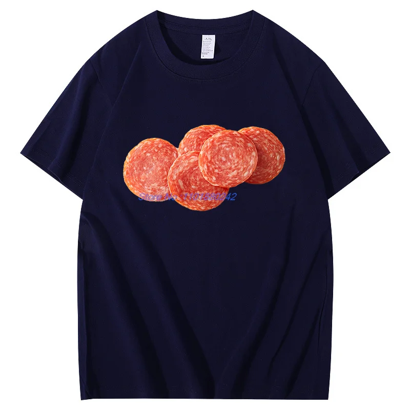 Summer High Quality Short Sleeve Tee Sausage Slices Funny Shirts Graphic Tee New In Tops And T-Shirts Men's Cotton T-Shirt
