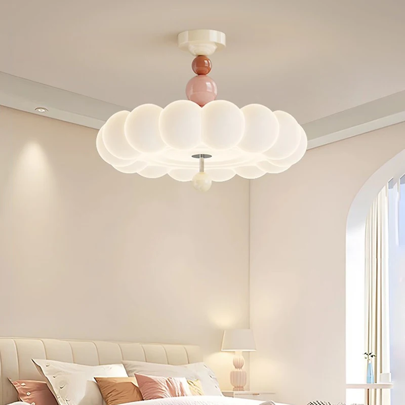 Modern Cream Style Bedroom Ceiling Lights LED Children's Room Cloud Light Warm Princess Room Boy Girl Bedroom Ceiling Lamps
