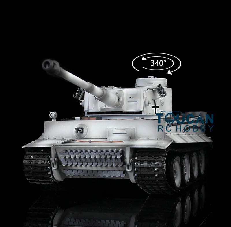 Heng Long 1/16 7.0 RTR RC Tank Plastic Ver German Tiger I BBs Shoot IR Battle Smoke Effect 3818 RC Model TH17233-SMT8