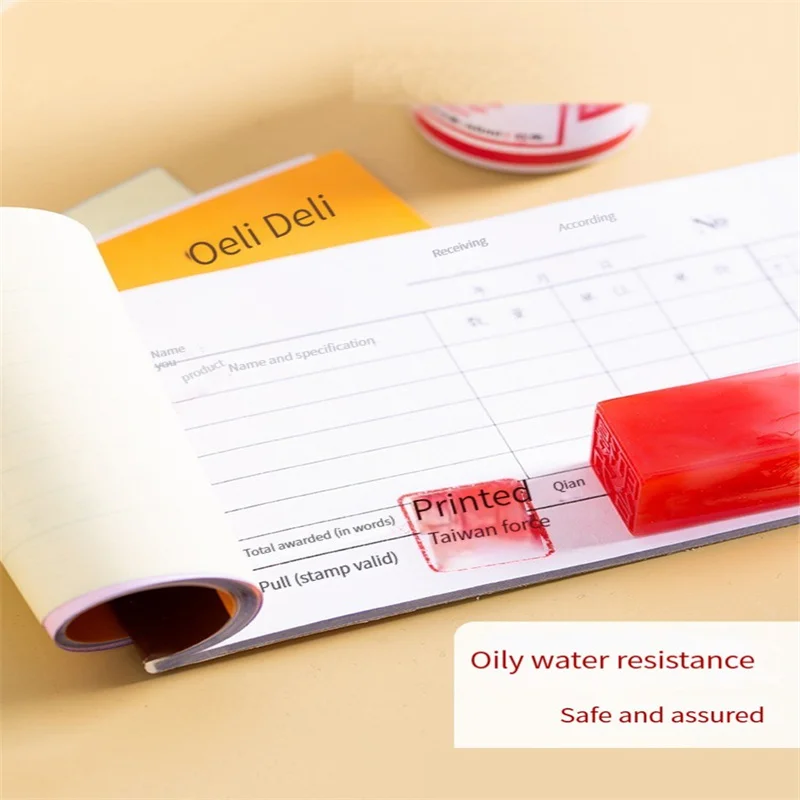 Deli 9874 Red Ink Oil Fast Drying Large Capacity Clean Clay Oil Stamp Ink Watermark Muddy Water Fast Drying High Quality