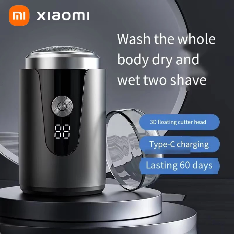 Xiaomi2025, gran oferta, Mini Afeitadora eléctrica portátil, tamaño de bolsillo, Afeitadora de barba, afeitadora facial húmeda y seca para hombres, mini recortadora de pelo para hombres