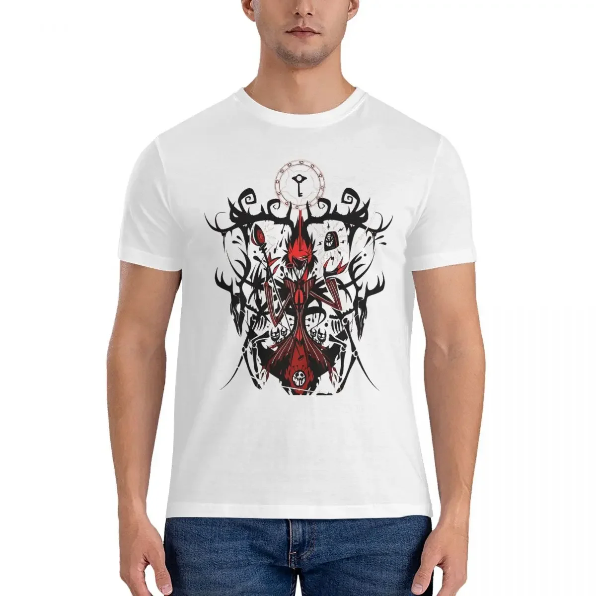 Men The Demon Alastor T Shirts H-Hazbin Hotel Pure Cotton Clothing Amazing Short Sleeve Round Collar Tees Gift Idea T-Shirts