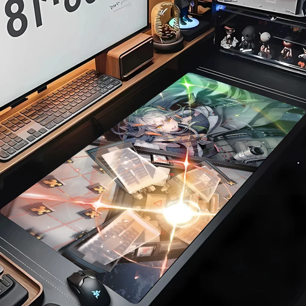 Anime Game Arknights Saria Mousepad Desk Pad Gaming Accessories Prime Gaming XXL Keyboard Pad Stitched Pad Desk Pad