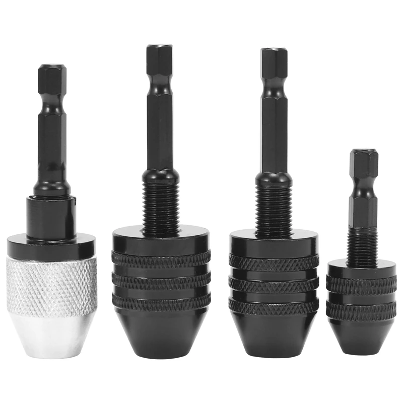 

ABKD 4PCS Drill Chuck Change Adapter, Keyless Chuck Conversion Tool Keyless Drill Chuck, Drill Adapter In 1/4 , 1/8 , 1/16
