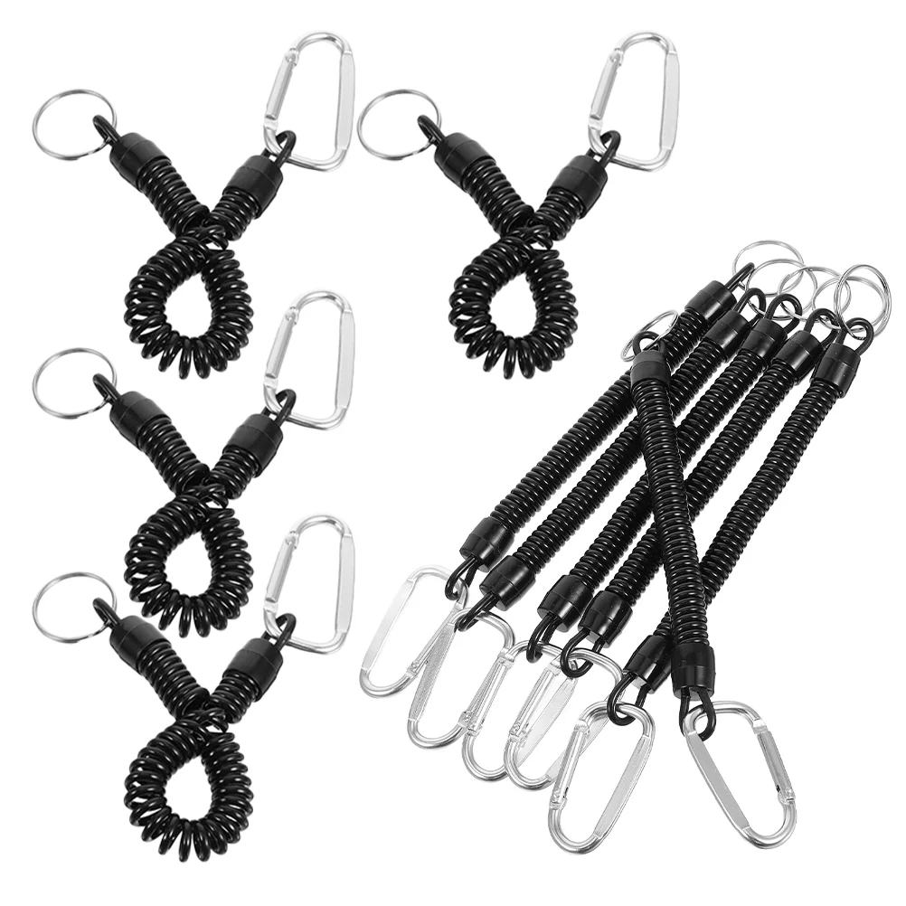 10 Pcs Elastic Lanyard Fishing Accessories Kayak Paddle Leash Retractable Coiled Medium