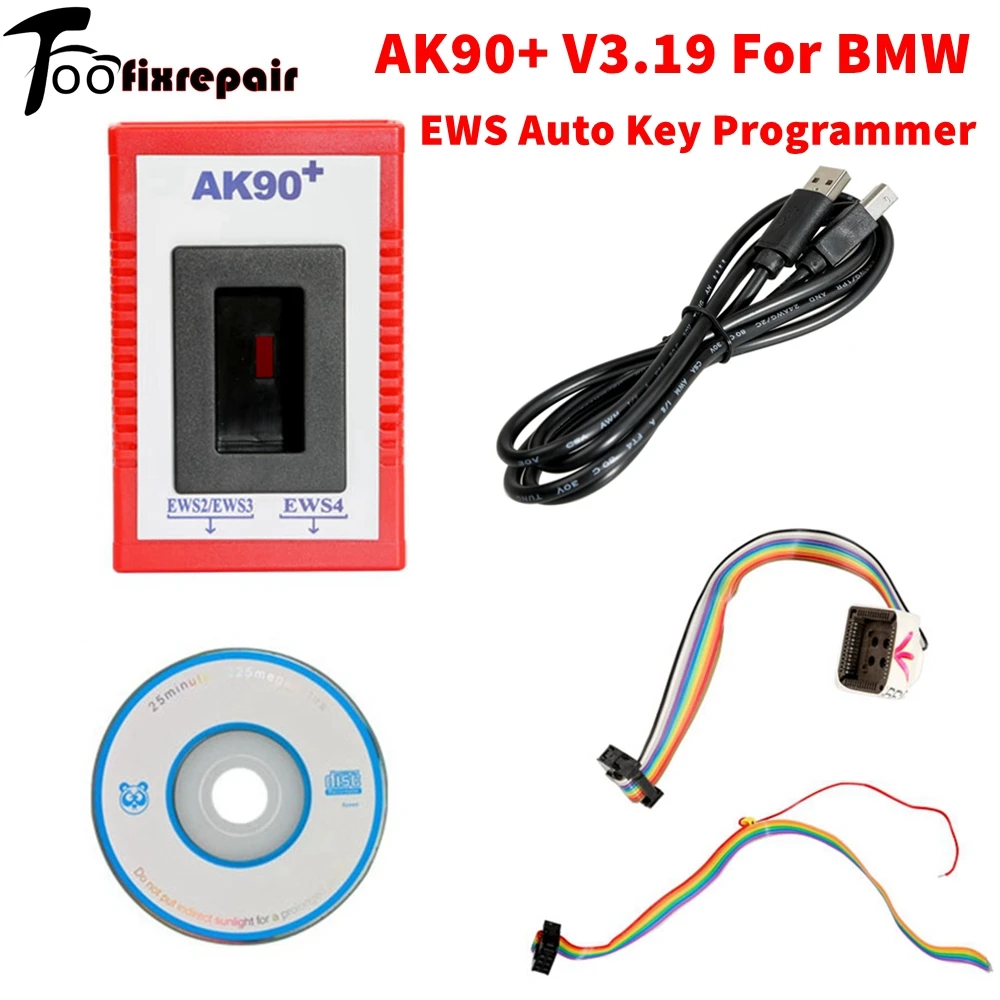 Pour BMW EWS AK90 + V3.19 OBD2 meilleur programmeur de clé outil de programmation de clé à partir de 1995-2009 ans clés d'identification