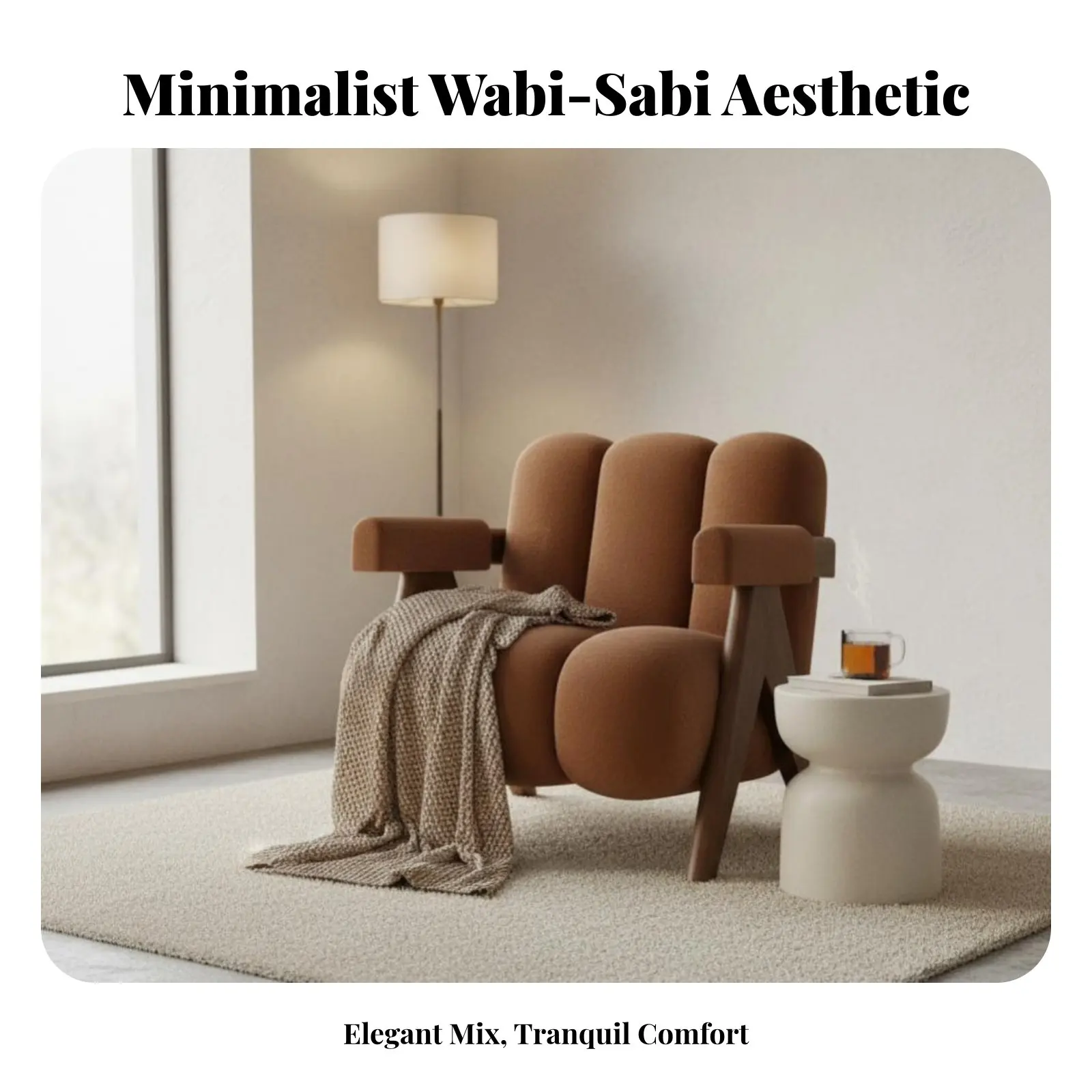 Upholstered Highlight Chair Rustic Minimalism Design Single Sofa Robust Wood Frame Minimalist Design for Adults, Bedroom, Study