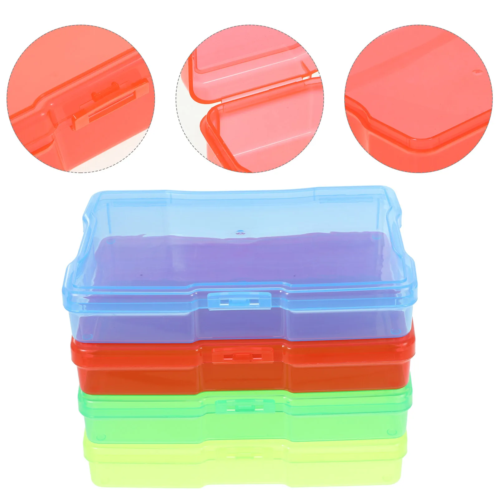 

4pcs Box 4x6 Inch Colored Greeting Card Storage Box Postcards Case Greeting Card ganizer Container