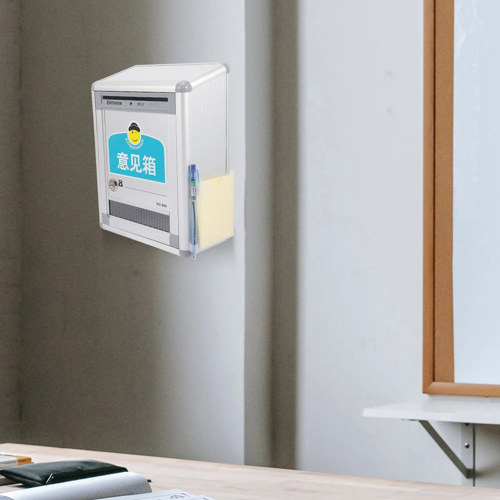 Wall Mount Lockable Suggestion Box Sturdy Letter Storage Box Secure Public Complaint Voting Donation Locking Mailbox