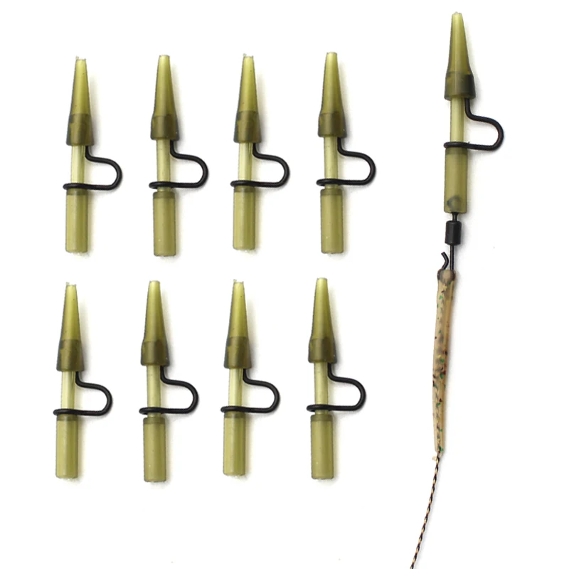 20pcs Carp Fishing Accessories Brown Heavy Duty Safety Clip Quick Change Snap Clip Hair Chod  Ronnie Rig For Carp Fishing Tackle