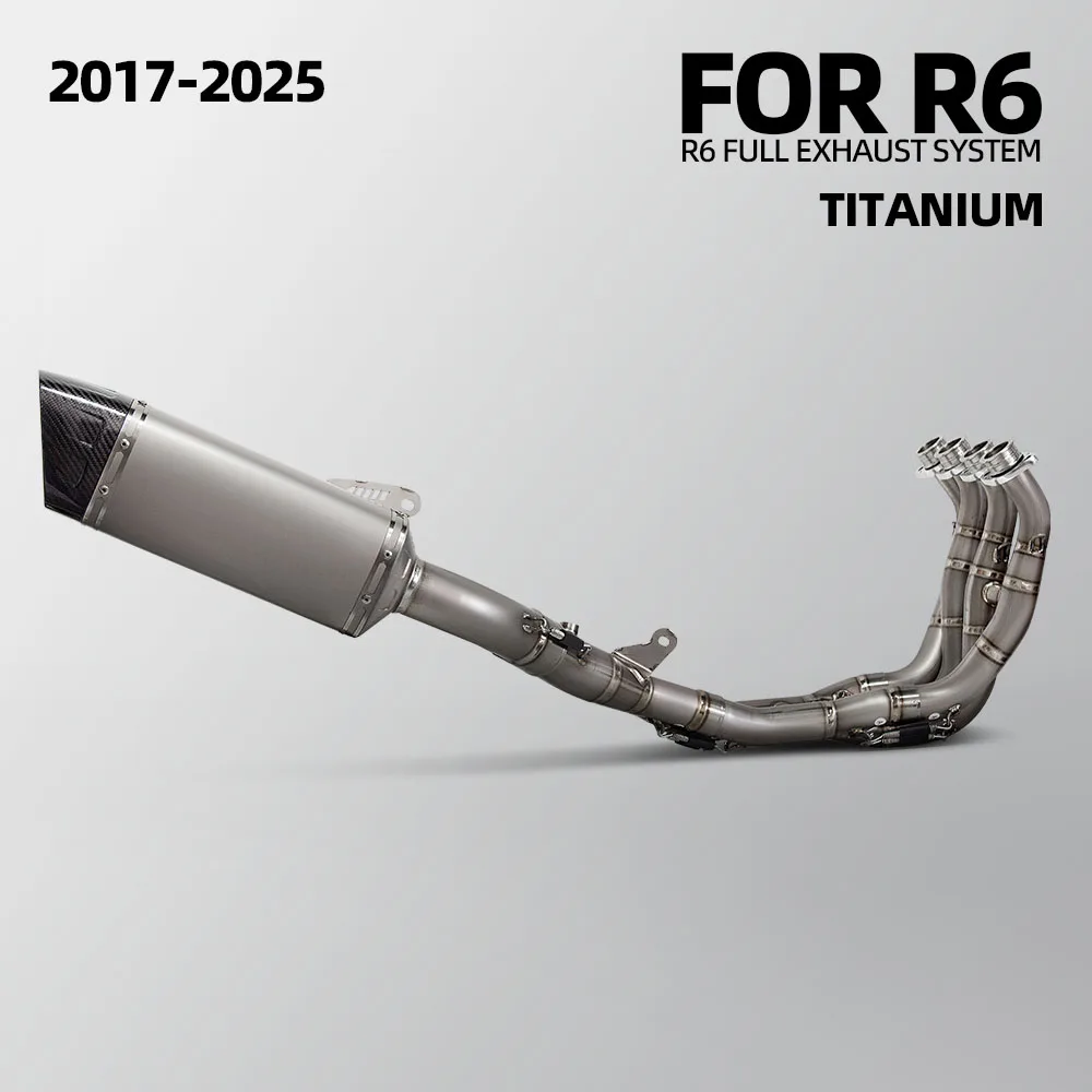 Motorcycle Exhaust Full System Kit Racing Exhausts Manifold Header Pipe Slip on Line Escape Muffler For Yamaha YZF-R6 2017-2025