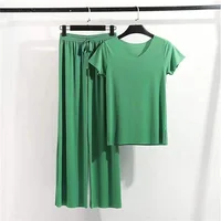 Women's Home Clothes Suit Of Lady House Summer Living Room Wear Autumn Loose Homewear Pants Two Piece Set For Women Cute Pajamas - Image 3