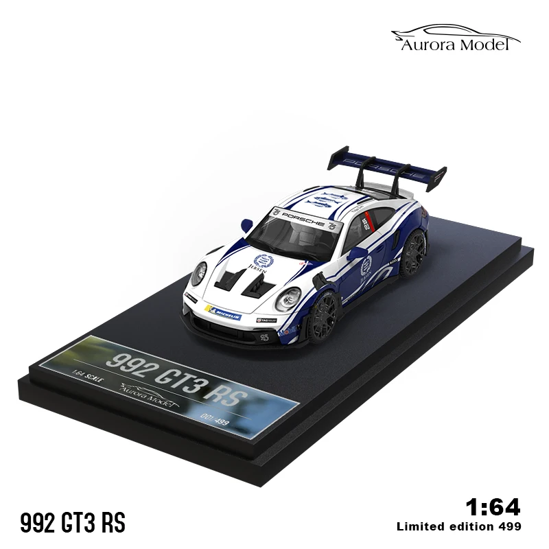 ออโรร่ารถรุ่น1:64รุ่น Po 992 GT3 RS อัลลอยหล่อขึ้นรูปรถสปอร์ตเคลือบเจตเซน