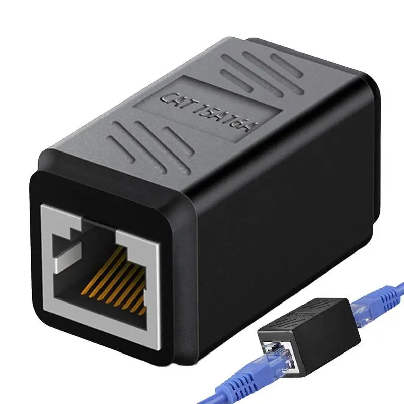 Conector RJ45 extensor de red Ethernet Kabel RJ45, adaptador de interfaz Gigabit hembra a hembra
