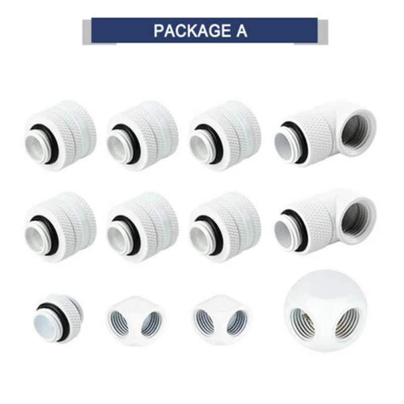 Kit de conector de refrigeración por agua PETG, tubo duro blanco G1/4, rosca de cobre, accesorios para bricolaje