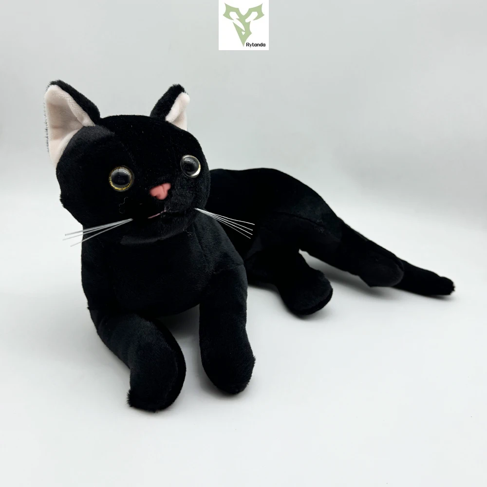 25cm Simulation Black Cat Plush Toys Kawaii Comfortable Animal Plush Toys For Children's Toy Decorations Festival Gifts