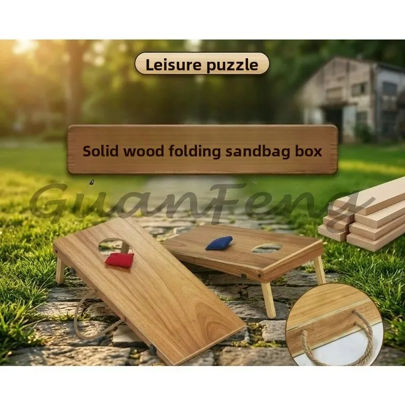 Wooden Foldable Cornhole Set Bean Bag Toss Board Indoor Outdoor Game