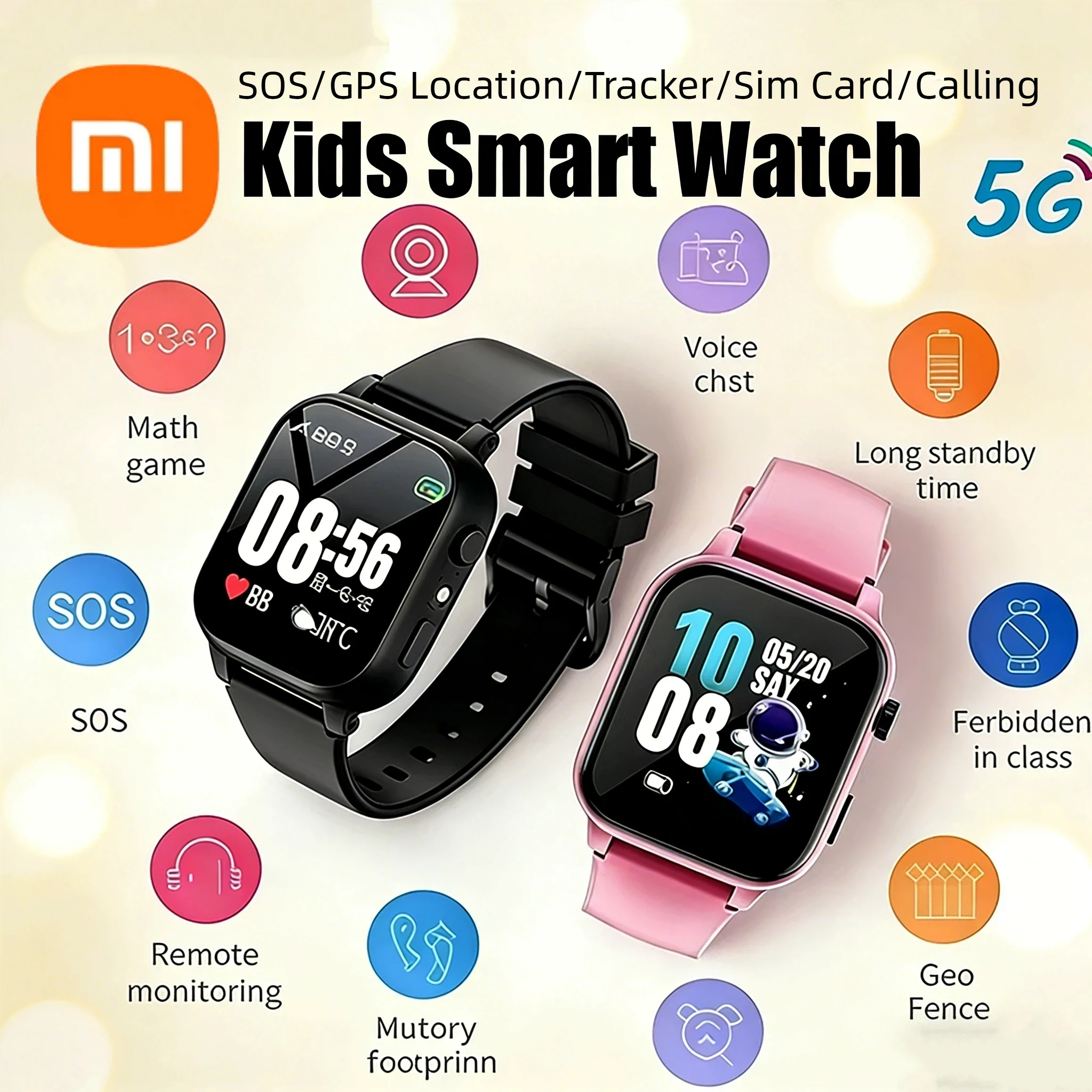 

Xiaomi Children Smart Watch SOS GPS Location Tracker Sim Card Call SmartWatch Camera Waterproof Watch Gifts For Ios Android 2026