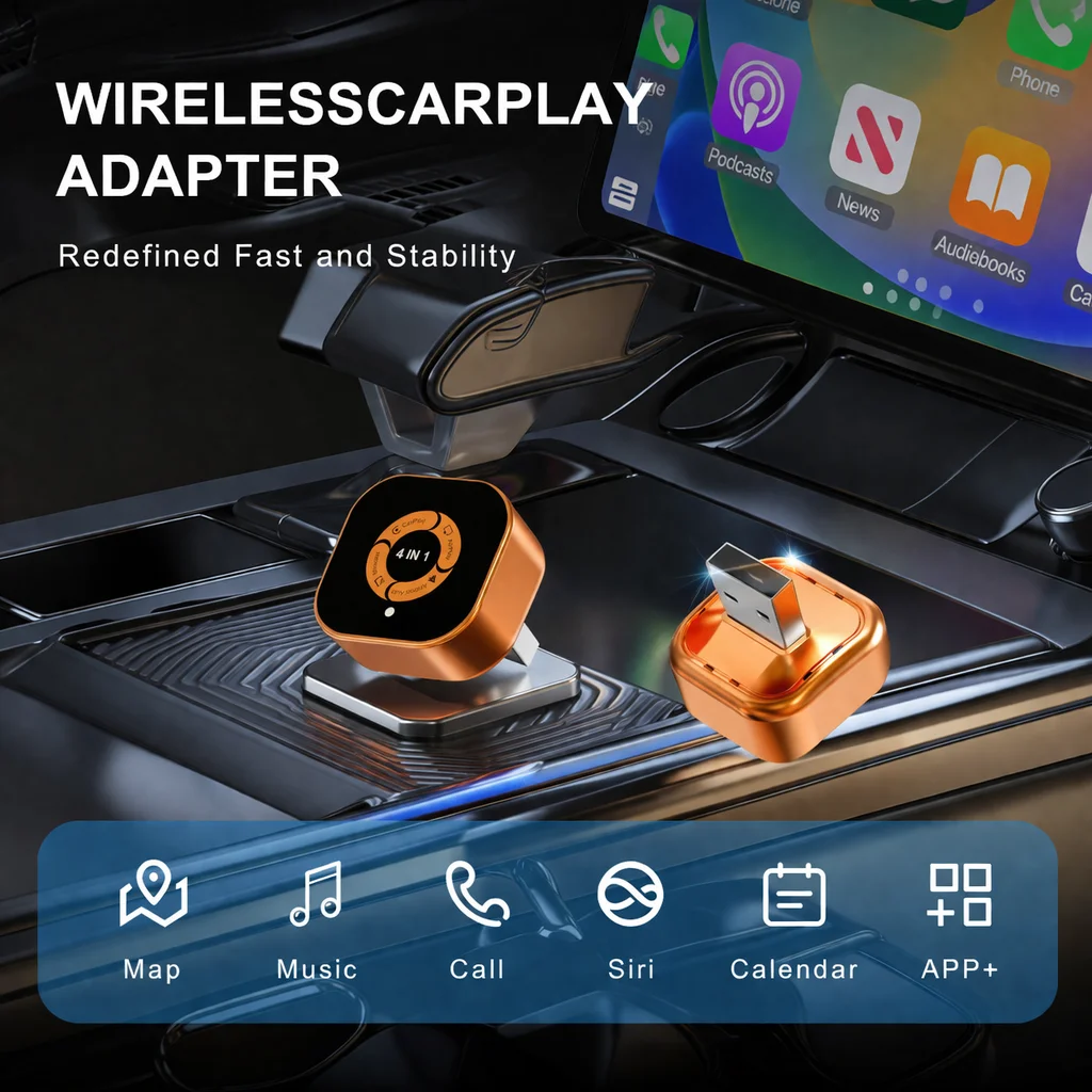 NEW 4/2in1 Dongle Wireless Android Auto Adapter Wireless CarPlay AI Smart Box Car Intelligent Systems For Car With Wired CarPlay