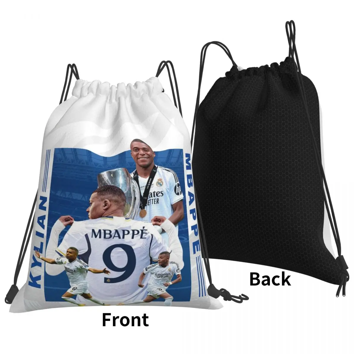 Football KM Mbappe Soccer Backpacks Casual Drawstring Bags Shoes Bag Book Bags for Man Woman School