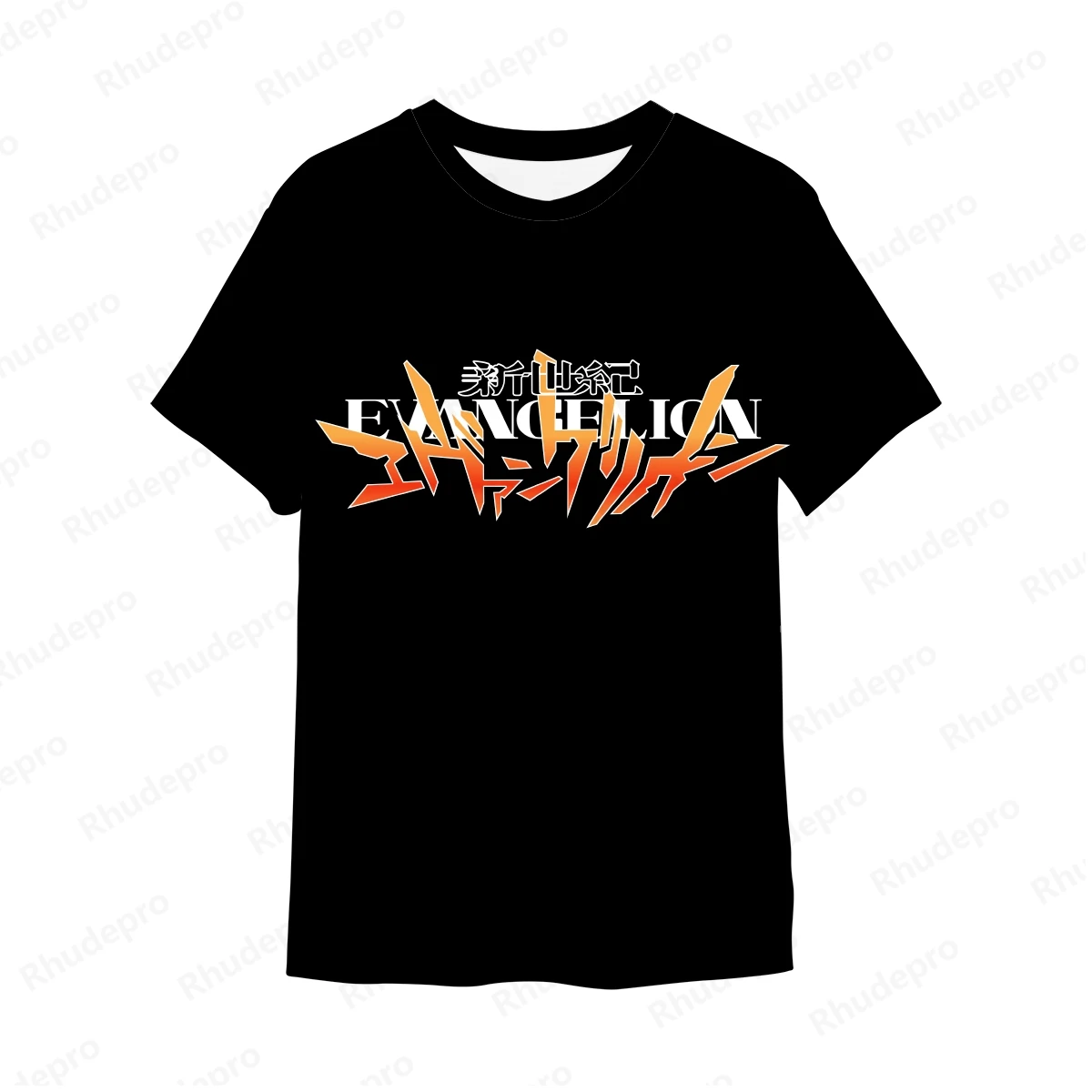 Camiseta Neon Genesis Evangelion masculina, manga curta, tops de cosplay, camiseta infantil, streetwear, estilo Harajuku, moda