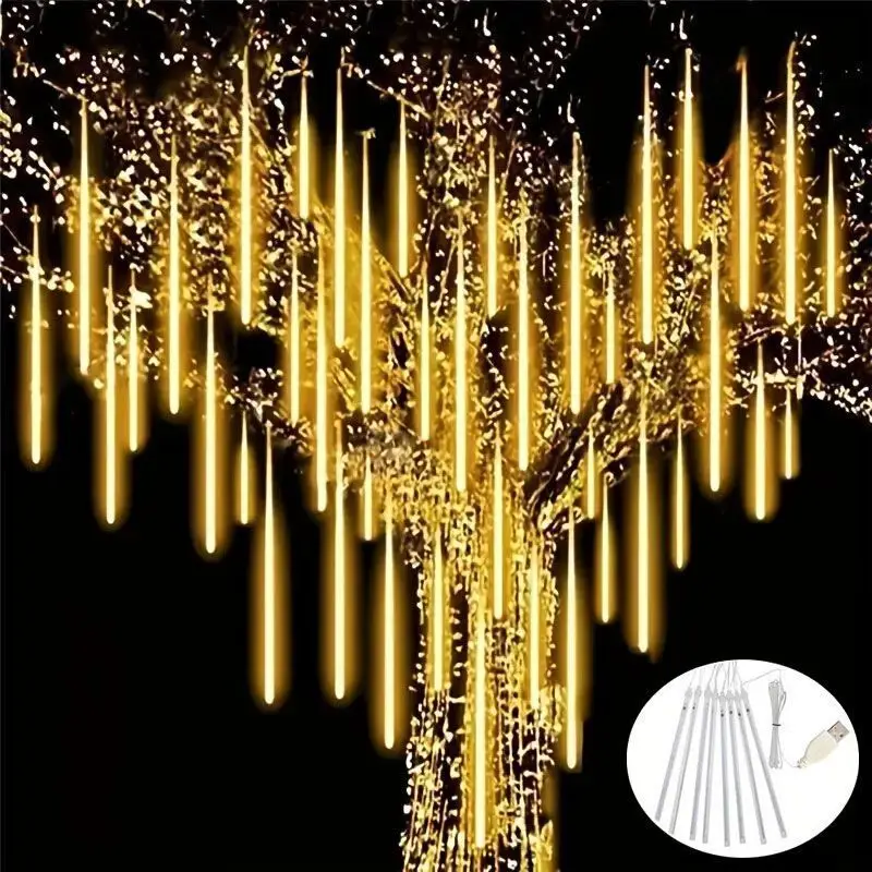 

30/50CM LED Meteor Shower Rain Lights USB Plug Fairy Lights for Valentine's Day Wedding Party Decorations Ramadan Home Decor