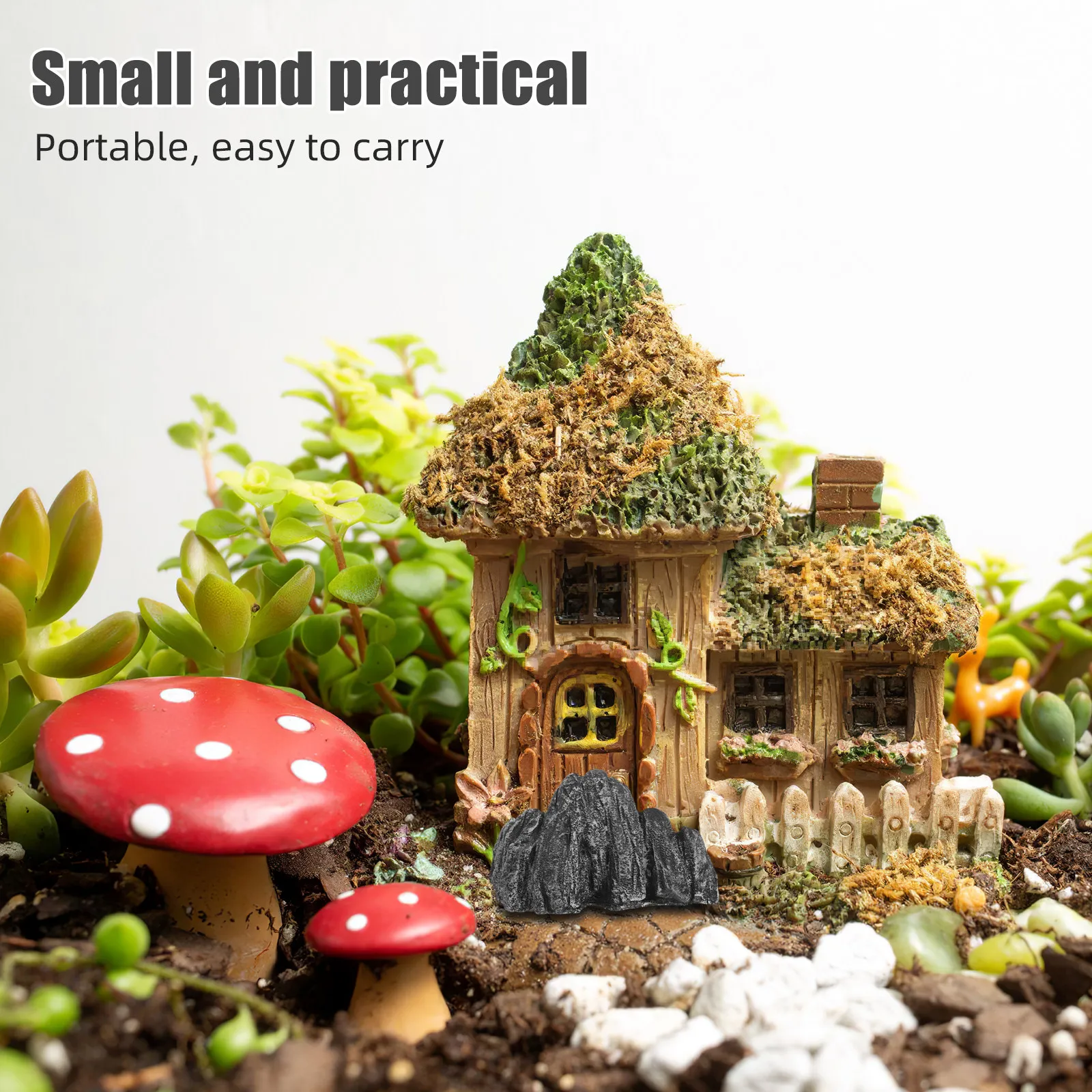 13Pcs Miniature Chinese Landscape Resin Rockery Set with Mountains Bridges Pavilions for Bonsai Fish Tank Fairy Garden Indoor