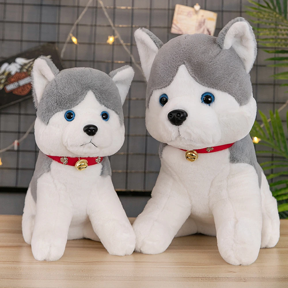 

New Simulated Husky Bell Dog Stuffed Plush Toy Children Birthday Gift