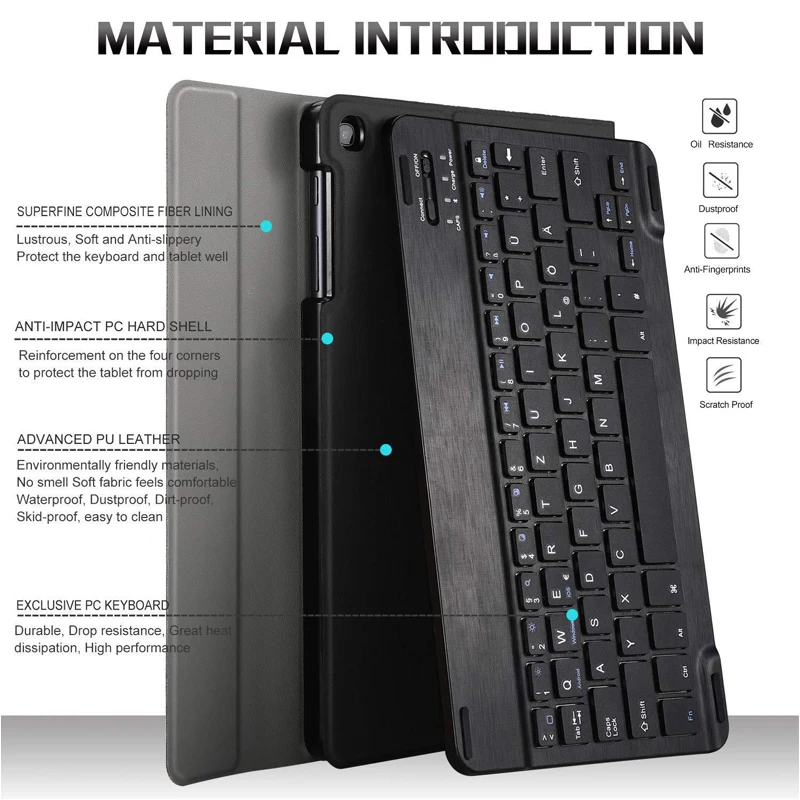 Pour Redmi pad SE 8.7 pouces étui avec clavier Bluetooth, clavier sans fil détachable + housse de tablette Redmi K pad 8.8 SE 8.7" Funda