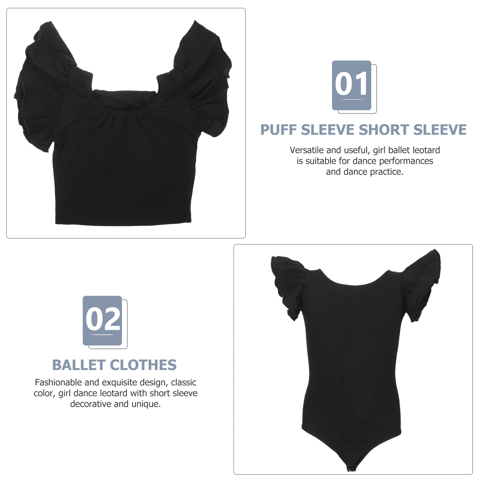

Black Ballet Girls Short Sleeve Cotton Dance Costume Dance Leotard Gymnastics Ballet Leotards For Girls Child Body Suit Leotards