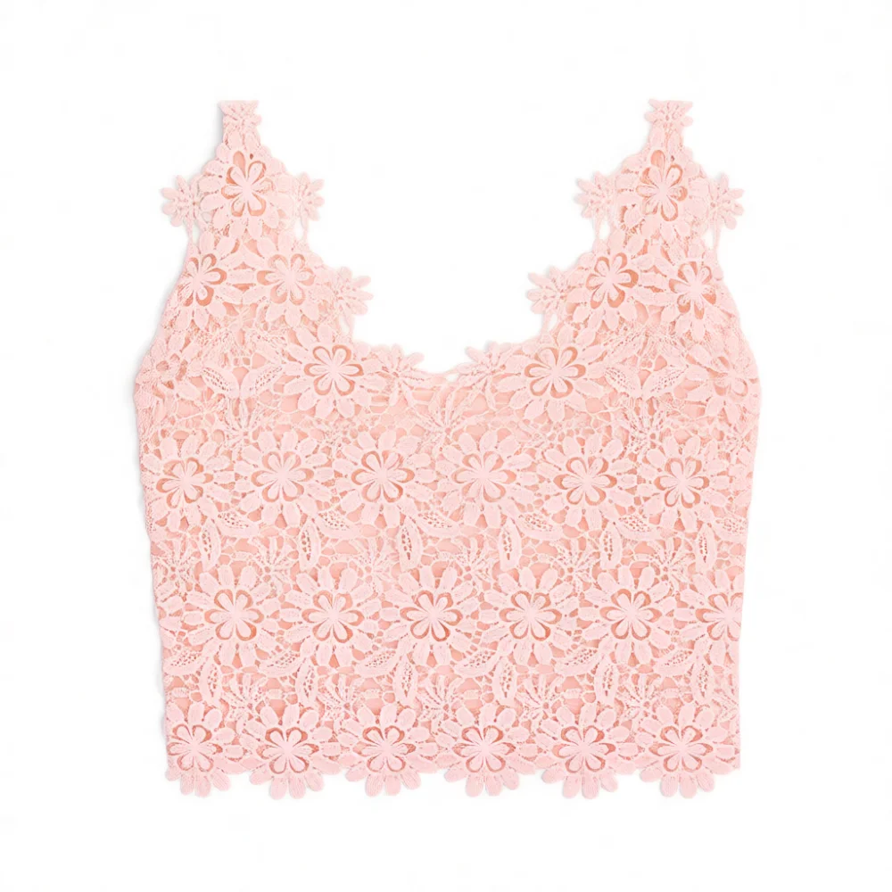 Summer Women V Neck Lace Cami Top Sexy Hollow Out Aesthetic Sleeveless Vest Stylish Basic Layering Under Shirt