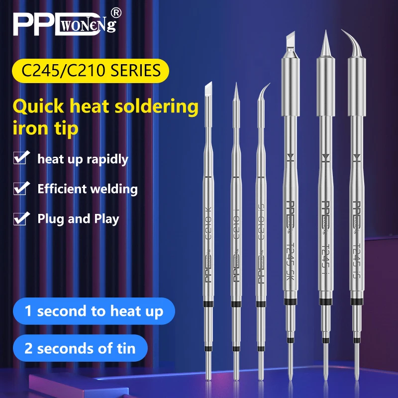 PPD C210 C245 Soldering Iron Tips Compatible JBC T245 T210 Handle Xsoldering GVM OSS Soldering Station