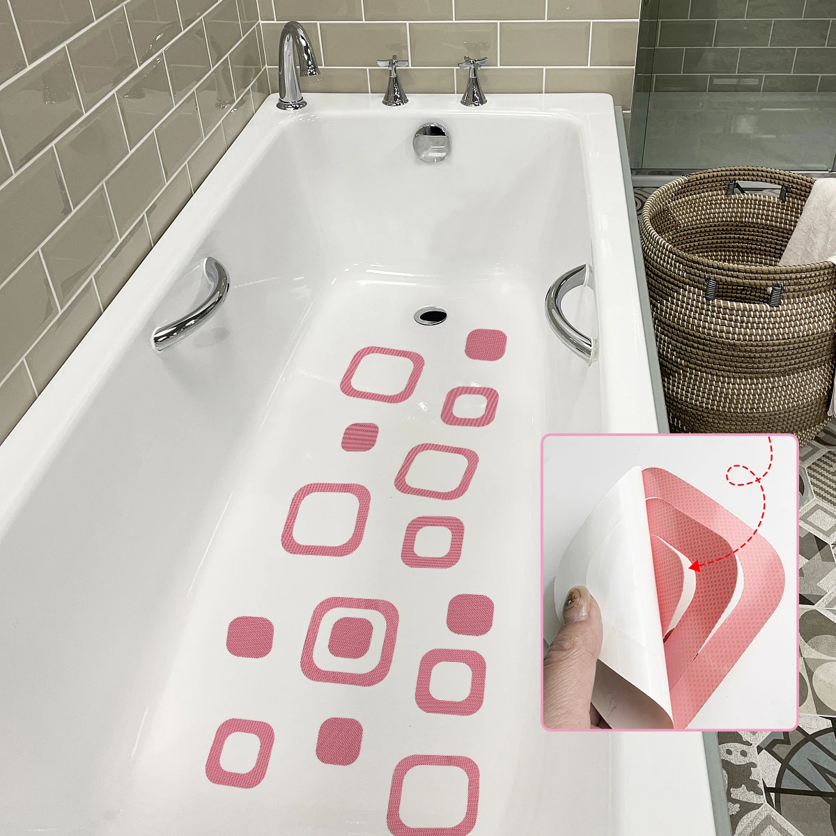 

30pcs Safety Shower Tapes Pedal Adhesive Sticking Bathtub Bathroom Colorful Anti slip Sticker Floor Anti-skid Pad Stickers