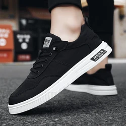 Men Vulcanized Shoes Black White Boys Trend Street Youth Walking Sneakers Comfortable Canvas Shoes for Men Vulcanized Footwears