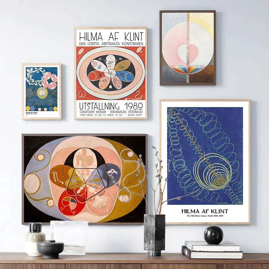 Wall Art Canvas Painting Hilma Klint Modern Color Abstract Nordic Posters And Prints Wall Pictures For Living Room Decoration