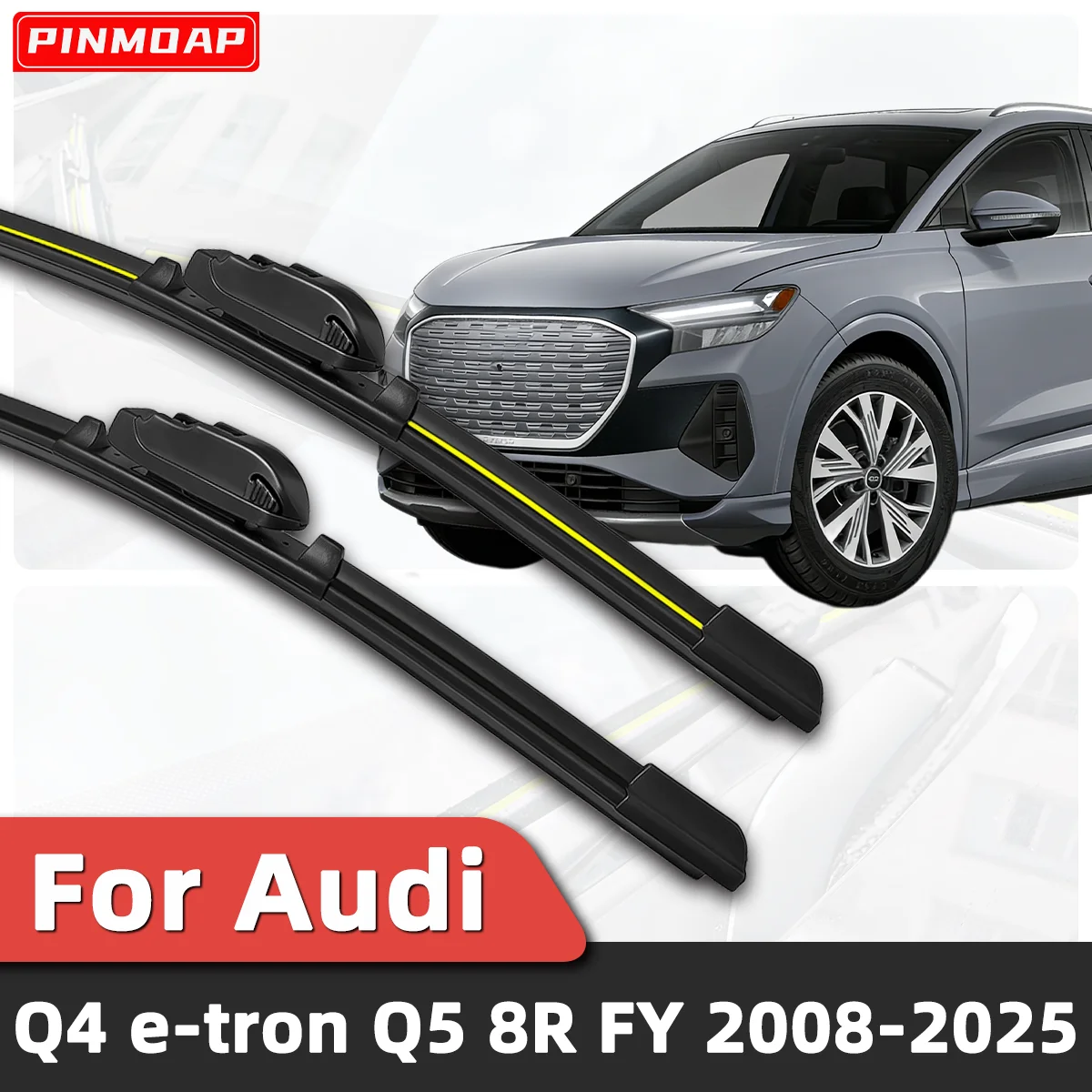 

PINMOAP 2PCS Front Windshield Wiper Suitable For Audi Q4 E-tron Q5 8R FY 2008-2025 Front Windshield Silent Wiper Automotive