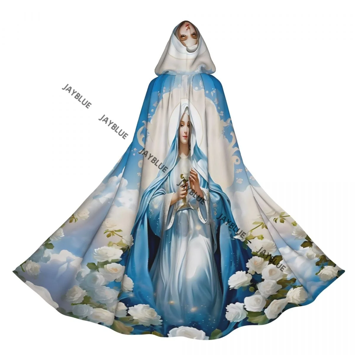 Unisex Adult Our Lady Of Guadalupe Virgin Mary Jesus Cloak with Hood Long Witch Costume Cosplay