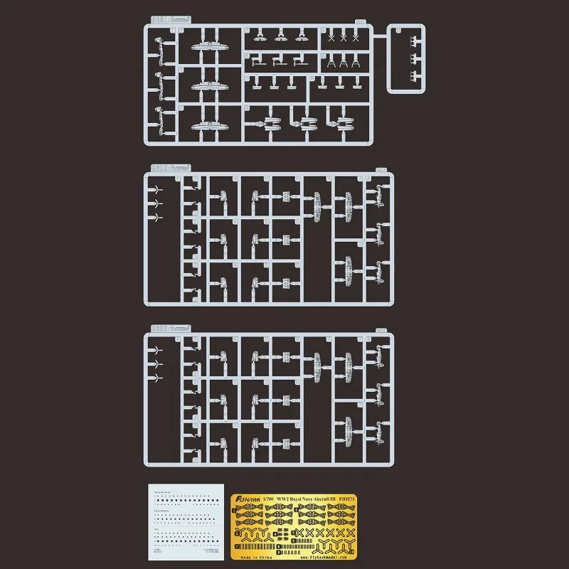 Flyhawk Plastic Assembled Ship Model Kit FH1171 1/700 WWII Royal Navy Aircraft III