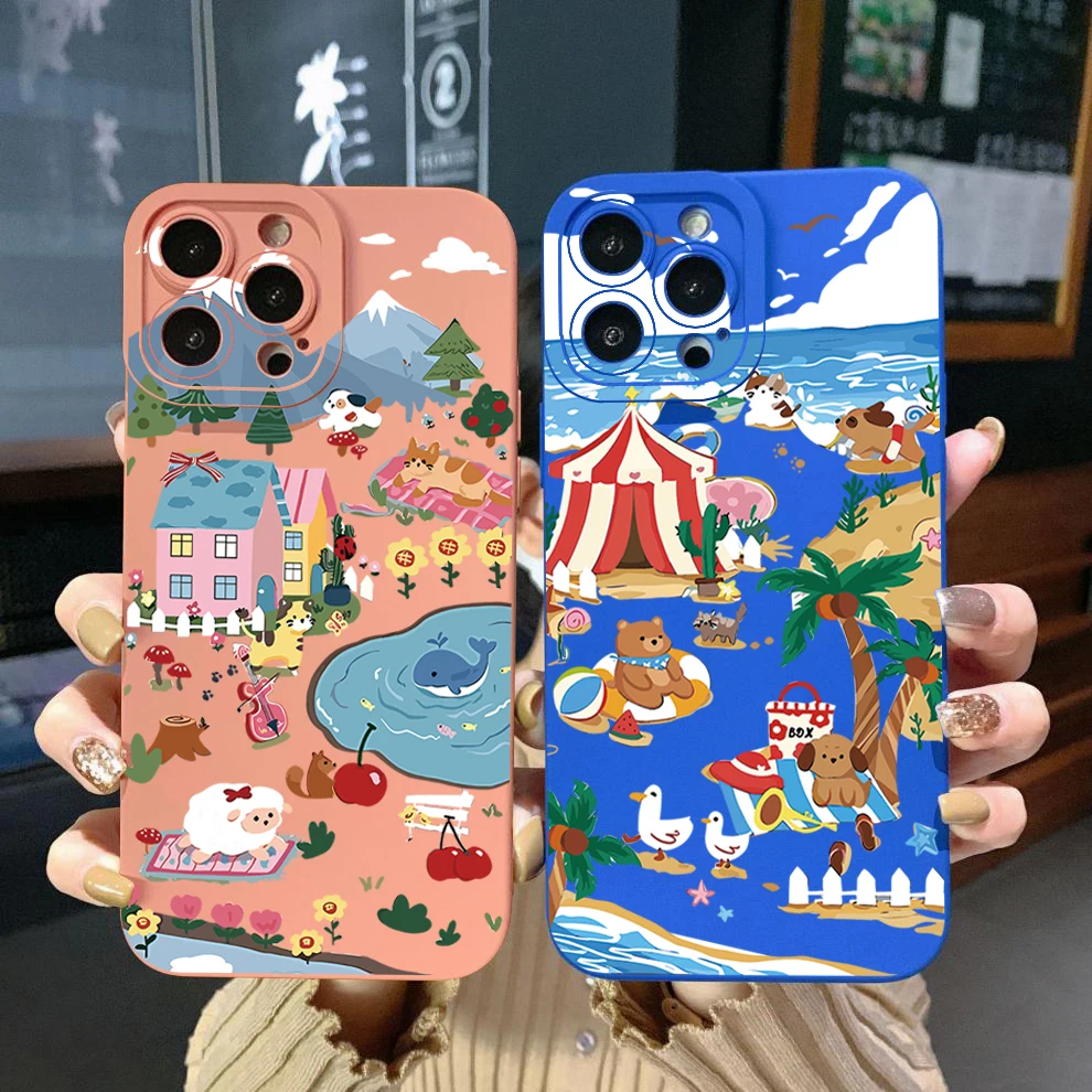 for OPPO Reno7 4G Reno6 Reno8 Z 5G Reno5 F Reno4 Reno2 Z Reno3 Amusement Park Square Case Cover