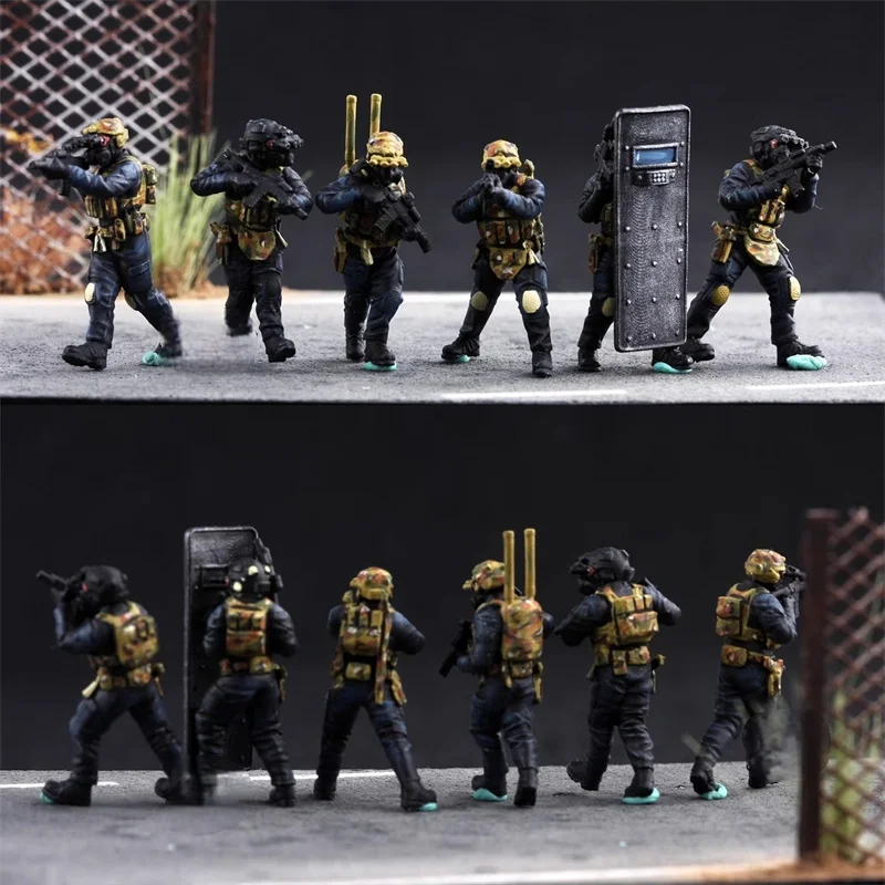 

1:72 Scale Model 6Pcs British SAS Special Air Service 6Soldiers Action Figure Toys DIY Scene Accessory Collection Display Fans