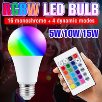 15W RGBW LED Light Bulb E27 Multicolor Spotlight 220V Ceiling Lamp 110V Home Festival Holiday Party KTV Bar Atmosphere Lighting