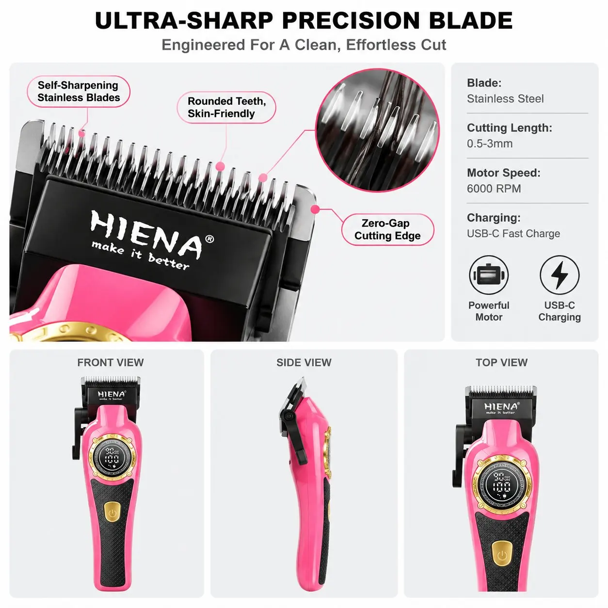 HIENA 2102 Haircut Machine Professional Electric Cordless Hair Trimmer For Man Barber Shop High Quality Hair Clipper Home Use