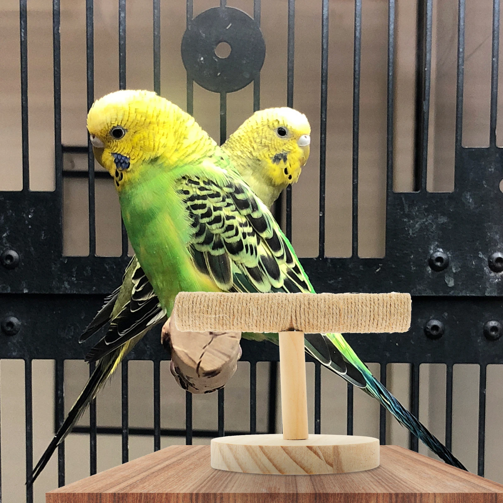 

Parrot Bird St Natural Wood Playground Cage Toy Decorative Wooden Perch Platform Training Parakeet Pet Supplies