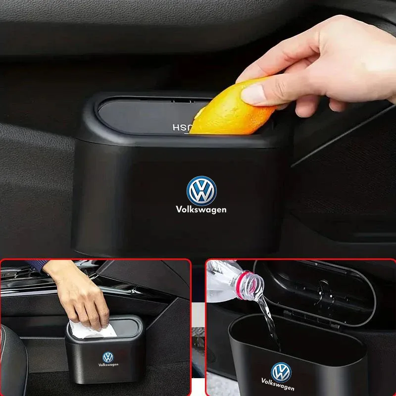 

car trash can Garbage Waterproof Can Storage Box For Volkswagen GOLF 5 6 7 Tiguan Polo Jetta GTI CADDY PASSAT Scirocco CC VW