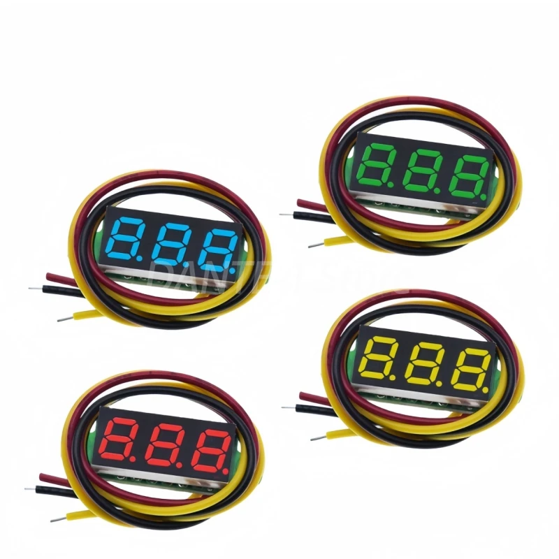 0.28 inch ultra-small digital DC voltmeter head digital display adjustable three-wire DC0-100V battery voltmeter