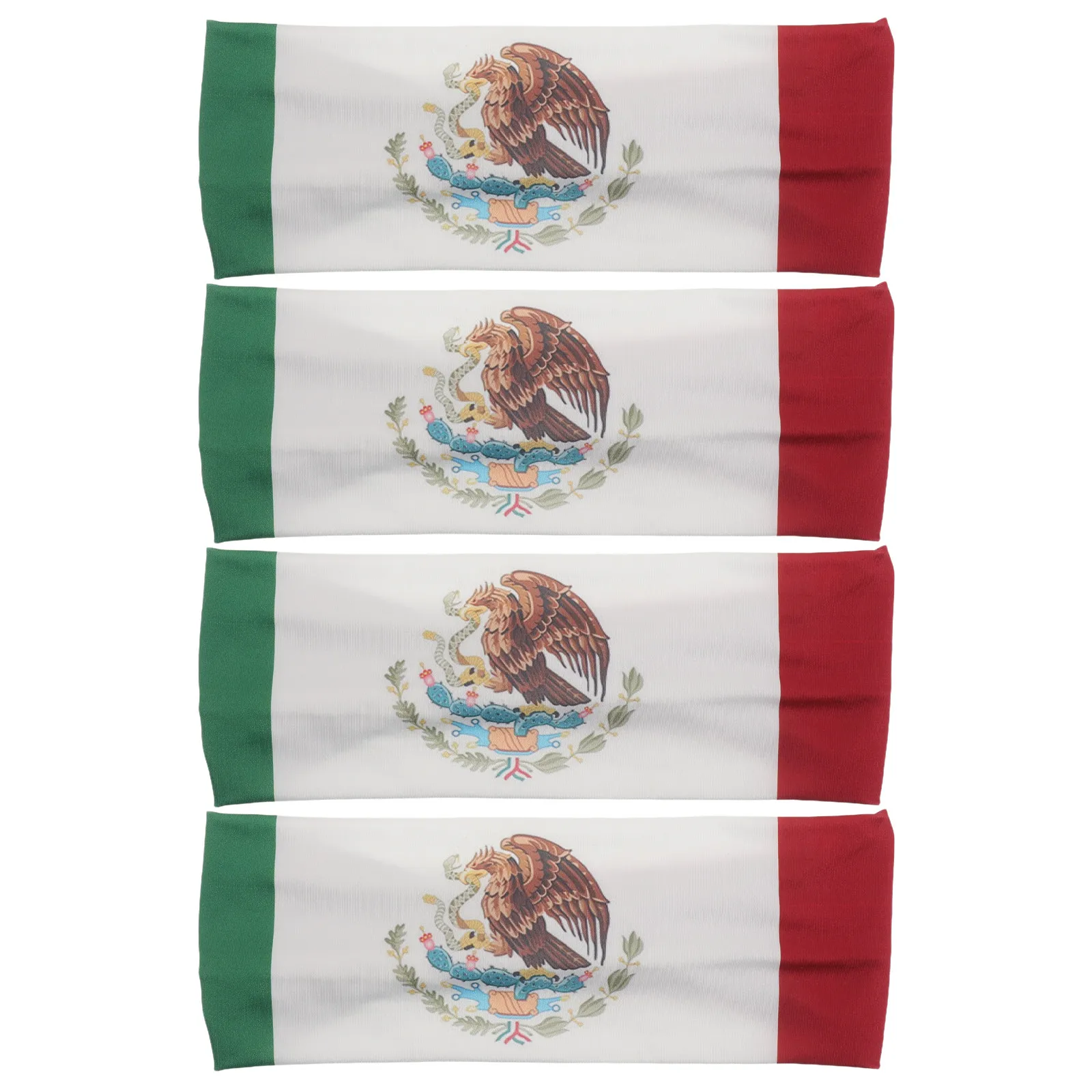4Pcs Mexican Flag Headbands Unisex Sports Sweatbands Sweat Absorbing for Men Women Running Basketball Mexico Independence Day