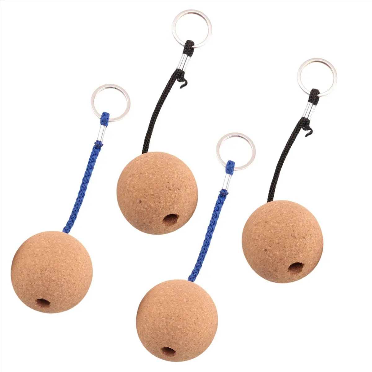 T22C 4Pcs Floating Cork Ball Keyrings,50mm Key Float Water Sport Accessories for Surfing Swimming Diving Fishing Sailing Boat