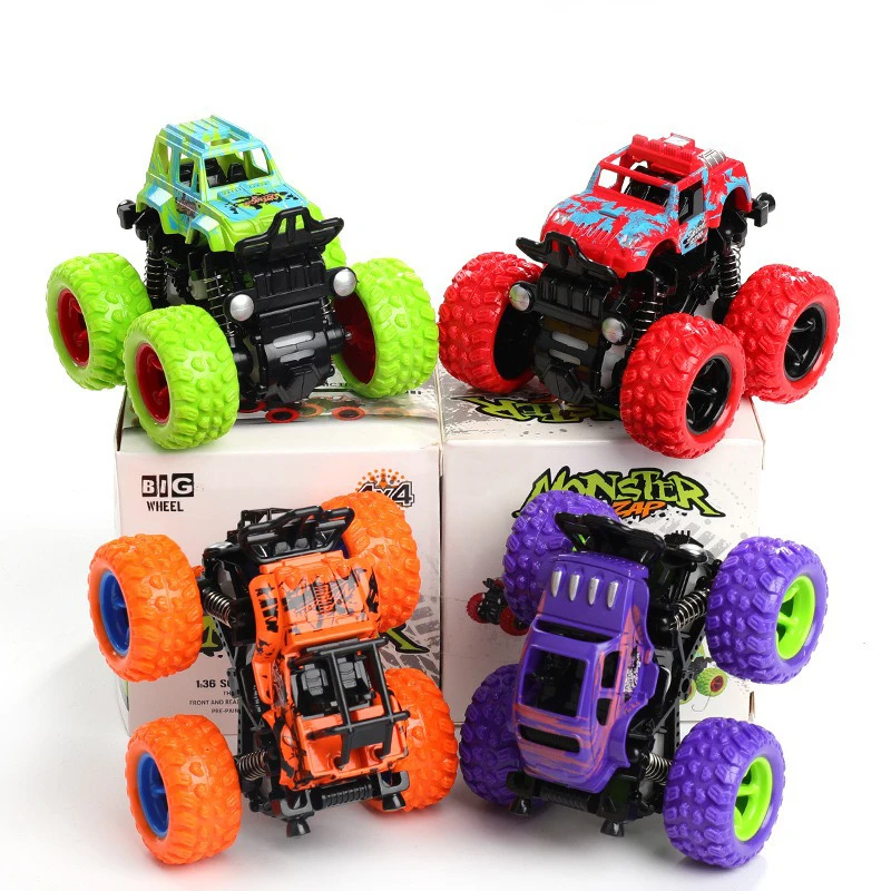 1 Pc Inertia‑Powered 4WD Off‑Road Toys Car Vehicle Shock‑Absorbent Drop‑Resistant Inertia‑Driven Stunt Off‑Road Toy Car