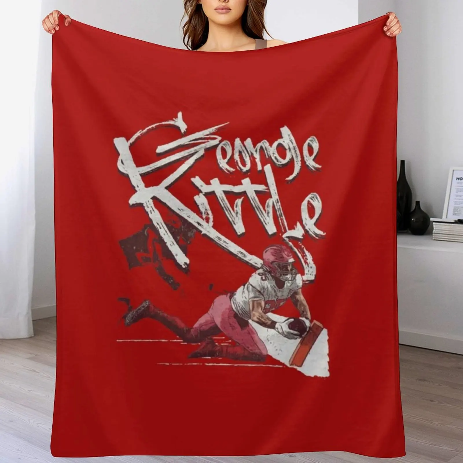 

George Kittle Throw Blanket Flannels Luxury Designer For Decorative Sofa Sofa Quilt Blankets