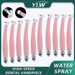 Dental Handpiece High Speed 10PCS Air Turbine Pink Push Button High Rotation Pens 3 Water Spray Nanotechnology Ceramic Bearings